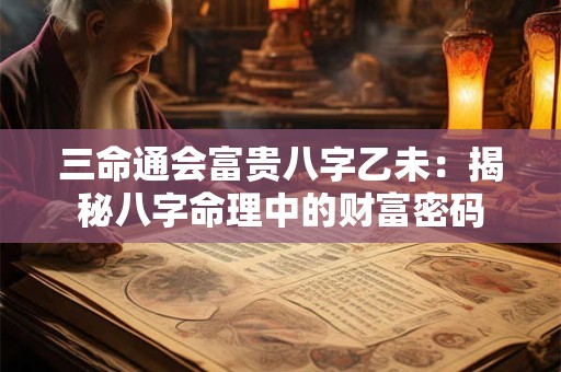 三命通会富贵八字乙未：揭秘八字命理中的财富密码