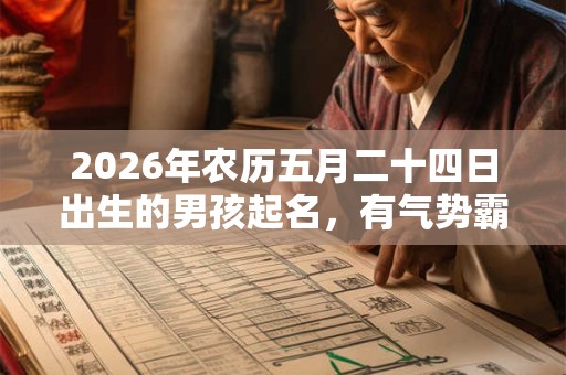 2026年农历五月二十四日出生的男孩起名，有气势霸气的名字