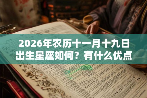 2026年农历十一月十九日出生星座如何？有什么优点？