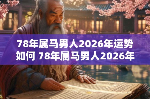 78年属马男人2026年运势如何 78年属马男人2026年运势每月运势