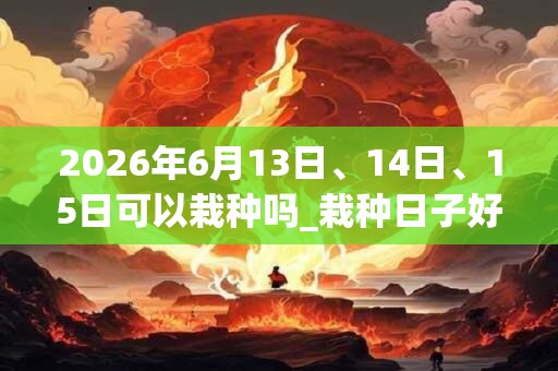 2026年6月13日、14日、15日可以栽种吗_栽种日子好吗