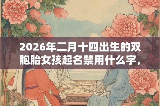 2026年二月十四出生的双胞胎女孩起名禁用什么字，五行属什么