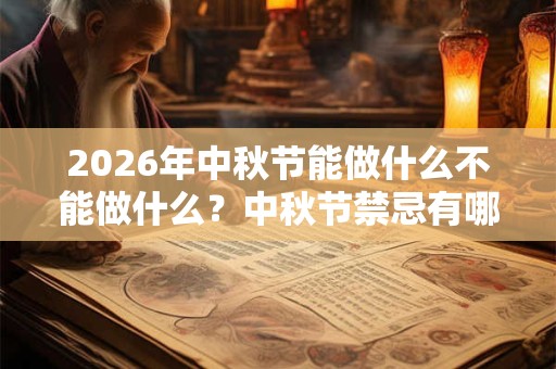 2026年中秋节能做什么不能做什么？中秋节禁忌有哪些？