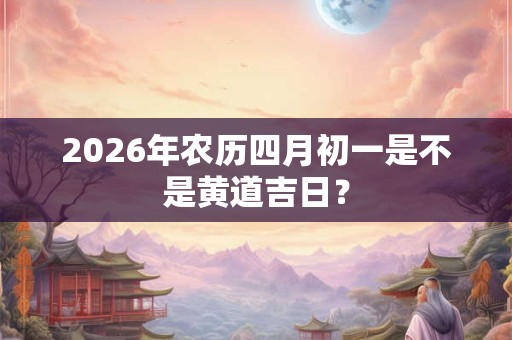 2026年农历四月初一是不是黄道吉日？