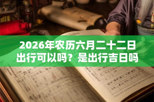 2026年农历六月二十二日出行可以吗？是出行吉日吗？
