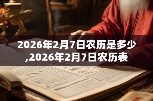 2026年2月7日农历是多少,2026年2月7日农历表