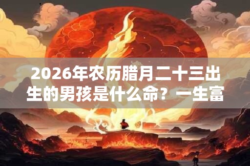 2026年农历腊月二十三出生的男孩是什么命？一生富贵？