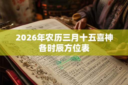 2026年农历三月十五喜神各时辰方位表