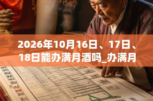 2026年10月16日、17日、18日能办满月酒吗_办满月酒是吉日吗