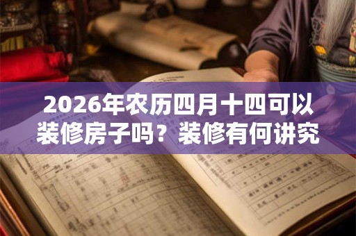 2026年农历四月十四可以装修房子吗？装修有何讲究？