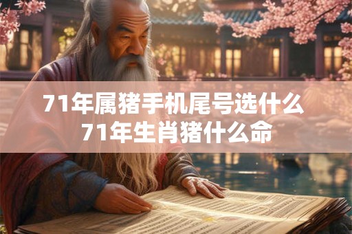 71年属猪手机尾号选什么 71年生肖猪什么命