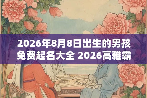 2026年8月8日出生的男孩免费起名大全 2026高雅霸气男孩名字