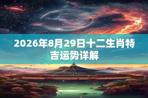 2026年8月29日十二生肖特吉运势详解