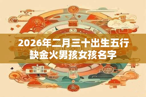 2026年二月三十出生五行缺金火男孩女孩名字