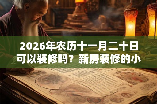 2026年农历十一月二十日可以装修吗？新房装修的小技巧