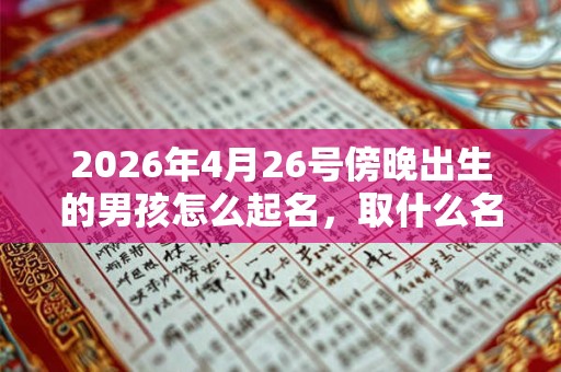 2026年4月26号傍晚出生的男孩怎么起名，取什么名字吉祥？