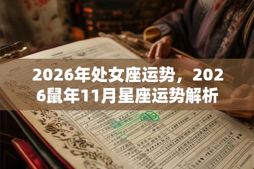 2026年处女座运势，2026鼠年11月星座运势解析