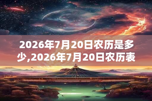 2026年7月20日农历是多少,2026年7月20日农历表