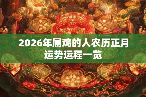 2026年属鸡的人农历正月运势运程一览
