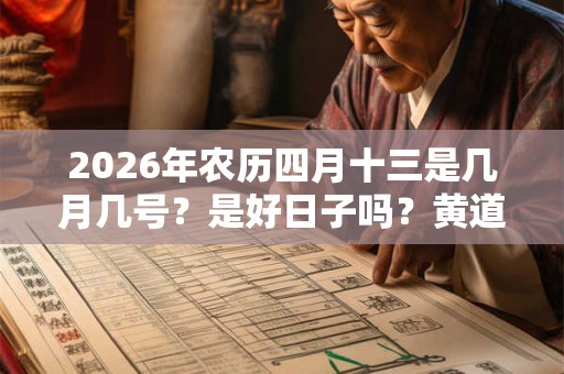 2026年农历四月十三是几月几号？是好日子吗？黄道吉日该怎么选？