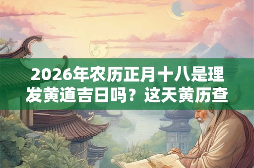 2026年农历正月十八是理发黄道吉日吗？这天黄历查询