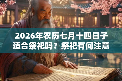 2026年农历七月十四日子适合祭祀吗？祭祀有何注意事项？