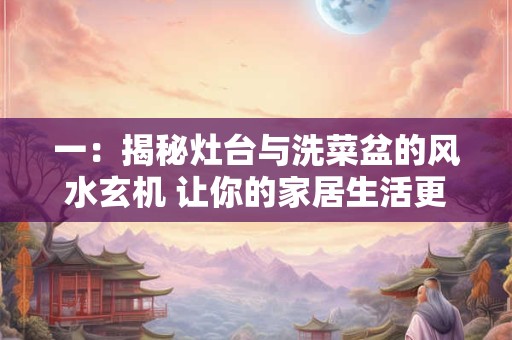 一：揭秘灶台与洗菜盆的风水玄机 让你的家居生活更美好！