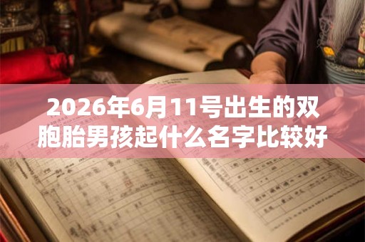 2026年6月11号出生的双胞胎男孩起什么名字比较好，五行属什么