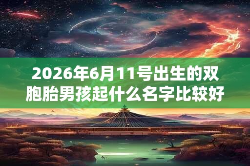 2026年6月11号出生的双胞胎男孩起什么名字比较好，五行属什么
