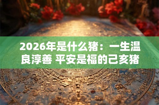 2026年是什么猪：一生温良淳善 平安是福的己亥猪