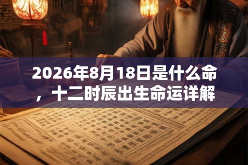 2026年8月18日是什么命，十二时辰出生命运详解