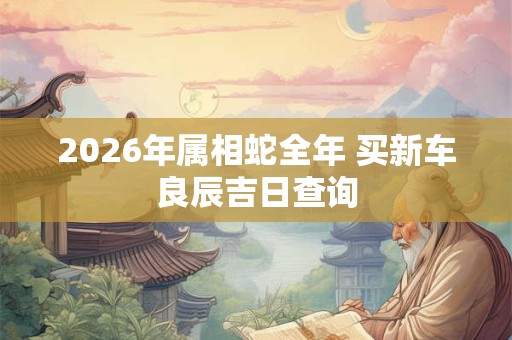 2026年属相蛇全年 买新车良辰吉日查询