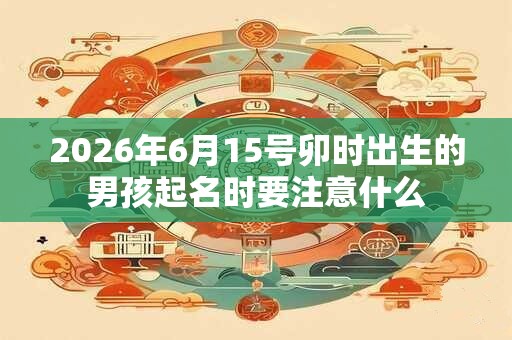 2026年6月15号卯时出生的男孩起名时要注意什么