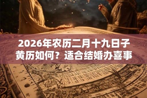 2026年农历二月十九日子黄历如何？适合结婚办喜事吗？