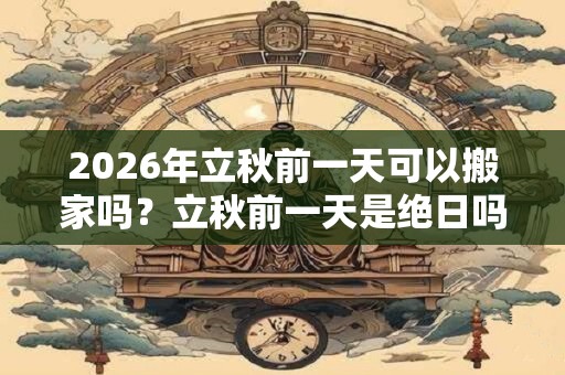 2026年立秋前一天可以搬家吗？立秋前一天是绝日吗？