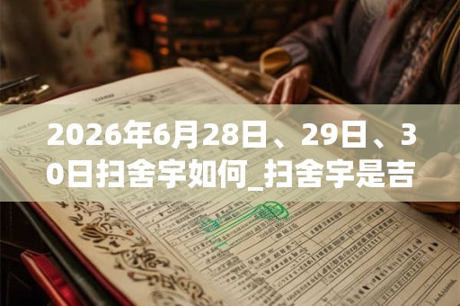 2026年6月28日、29日、30日扫舍宇如何_扫舍宇是吉日吗