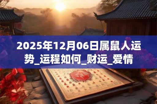 2025年12月06日属鼠人运势_运程如何_财运_爱情