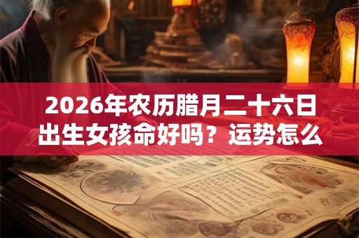 2026年农历腊月二十六日出生女孩命好吗？运势怎么样？