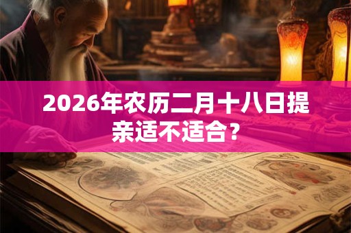 2026年农历二月十八日提亲适不适合？