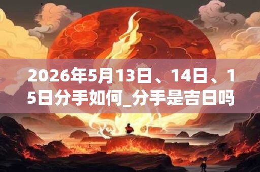 2026年5月13日、14日、15日分手如何_分手是吉日吗