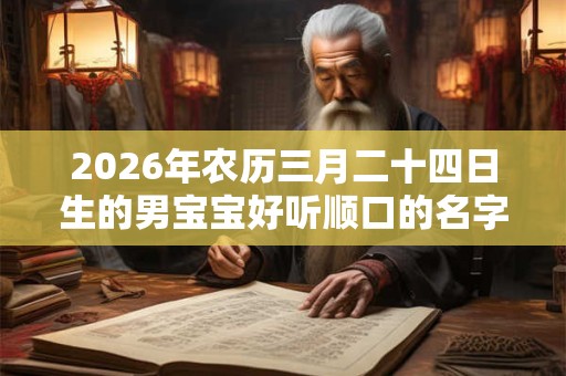 2026年农历三月二十四日生的男宝宝好听顺口的名字，五行缺什么？