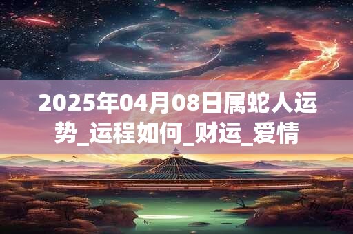 2025年04月08日属蛇人运势_运程如何_财运_爱情