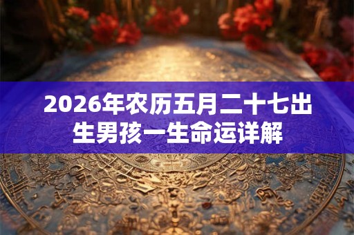 2026年农历五月二十七出生男孩一生命运详解