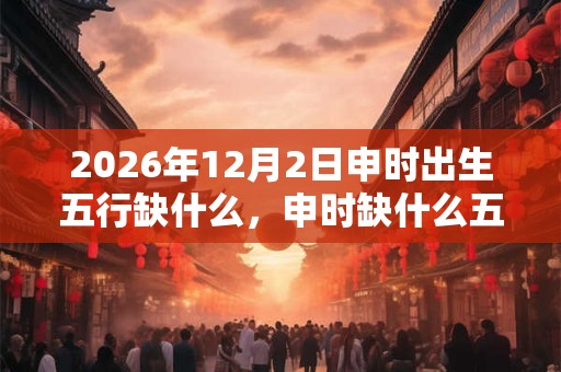 2026年12月2日申时出生五行缺什么，申时缺什么五行