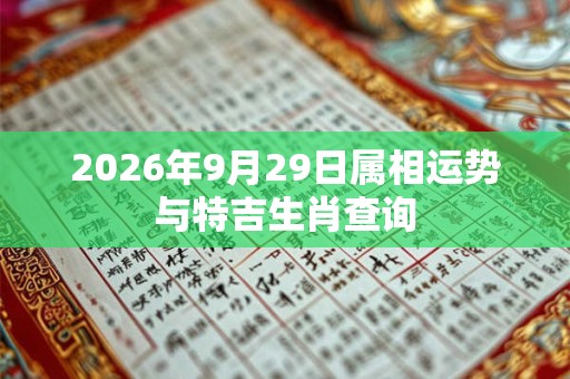 2026年9月29日属相运势与特吉生肖查询