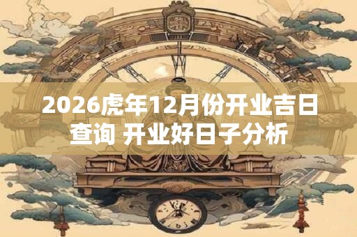 2026虎年12月份开业吉日查询 开业好日子分析