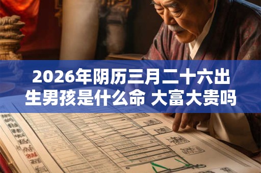 2026年阴历三月二十六出生男孩是什么命 大富大贵吗