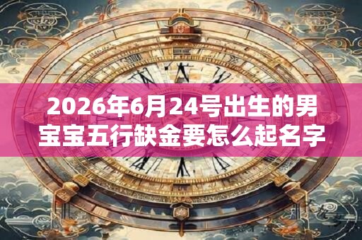 2026年6月24号出生的男宝宝五行缺金要怎么起名字
