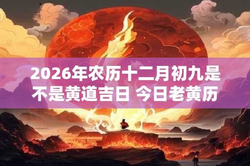 2026年农历十二月初九是不是黄道吉日 今日老黄历如何