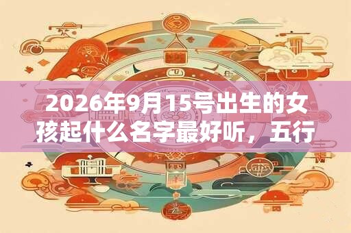 2026年9月15号出生的女孩起什么名字最好听，五行属什么